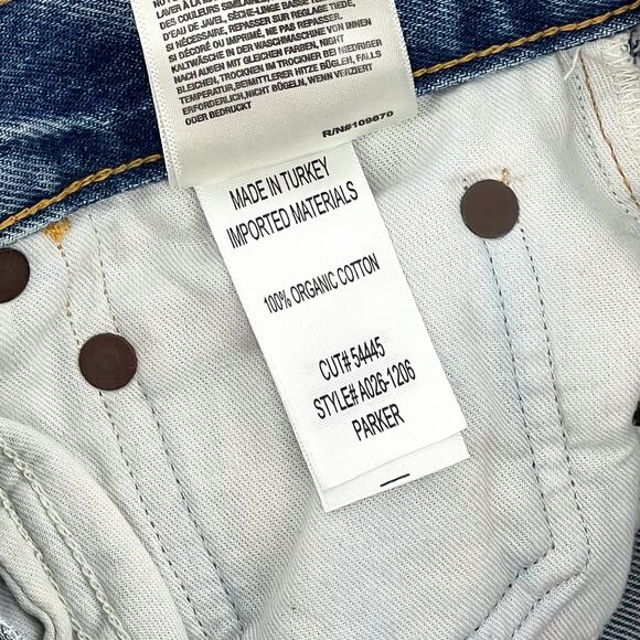 AGOLDE Parker Cut Off Denim Shorts Women’s Size 24 Swapmeet Dark Blue - Picture 4 of 5